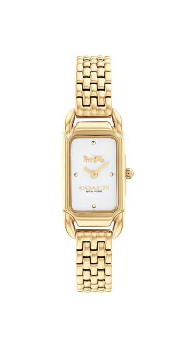 Coach Women's Silver White Dial Ionic Plated Thin Gold 1 Steel Watch - 14504036