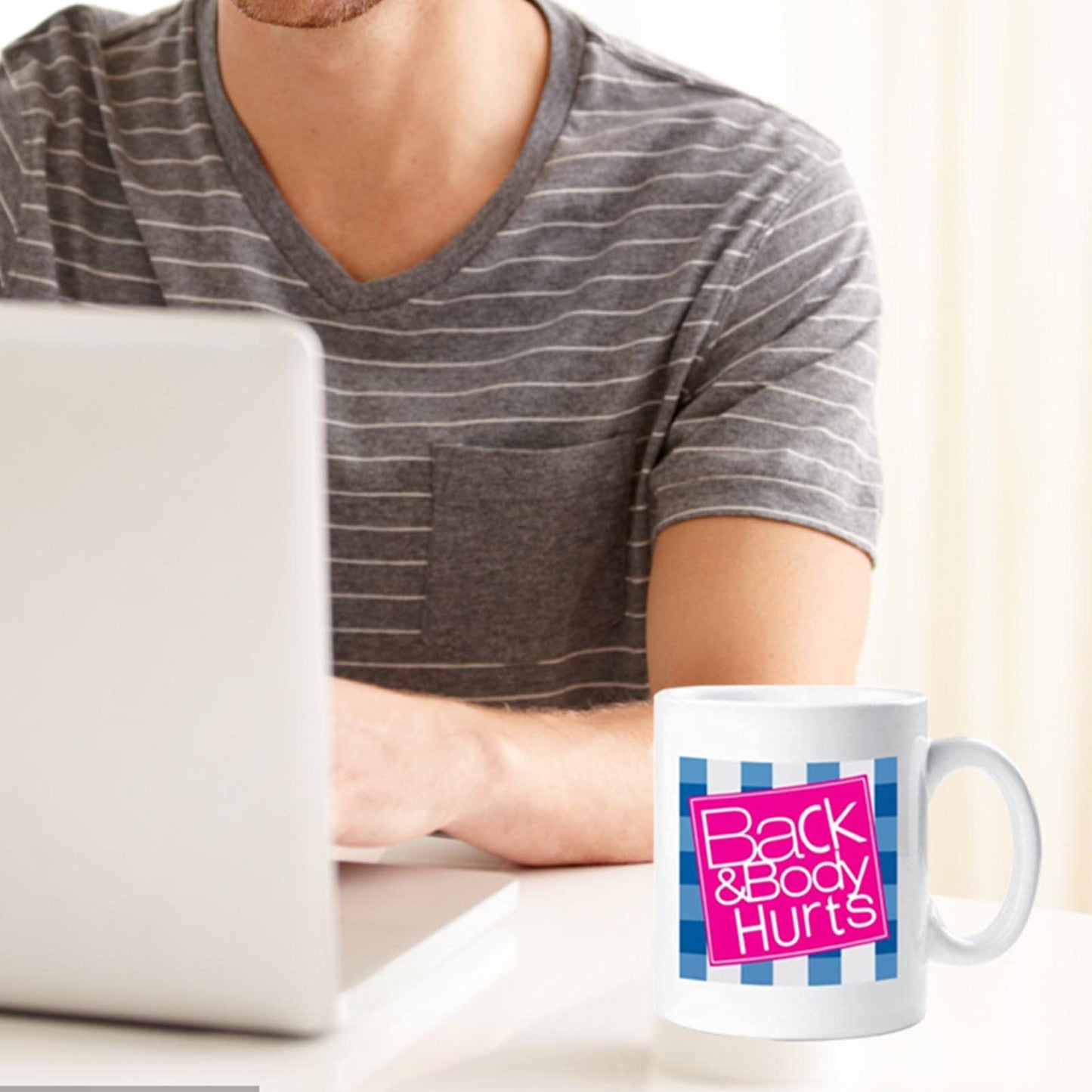 Back And Body Hurts Mug Coffee Mug Workout Mug for Home Office Party Birthday Gift Men Women Funny Mug White 11 Ounce