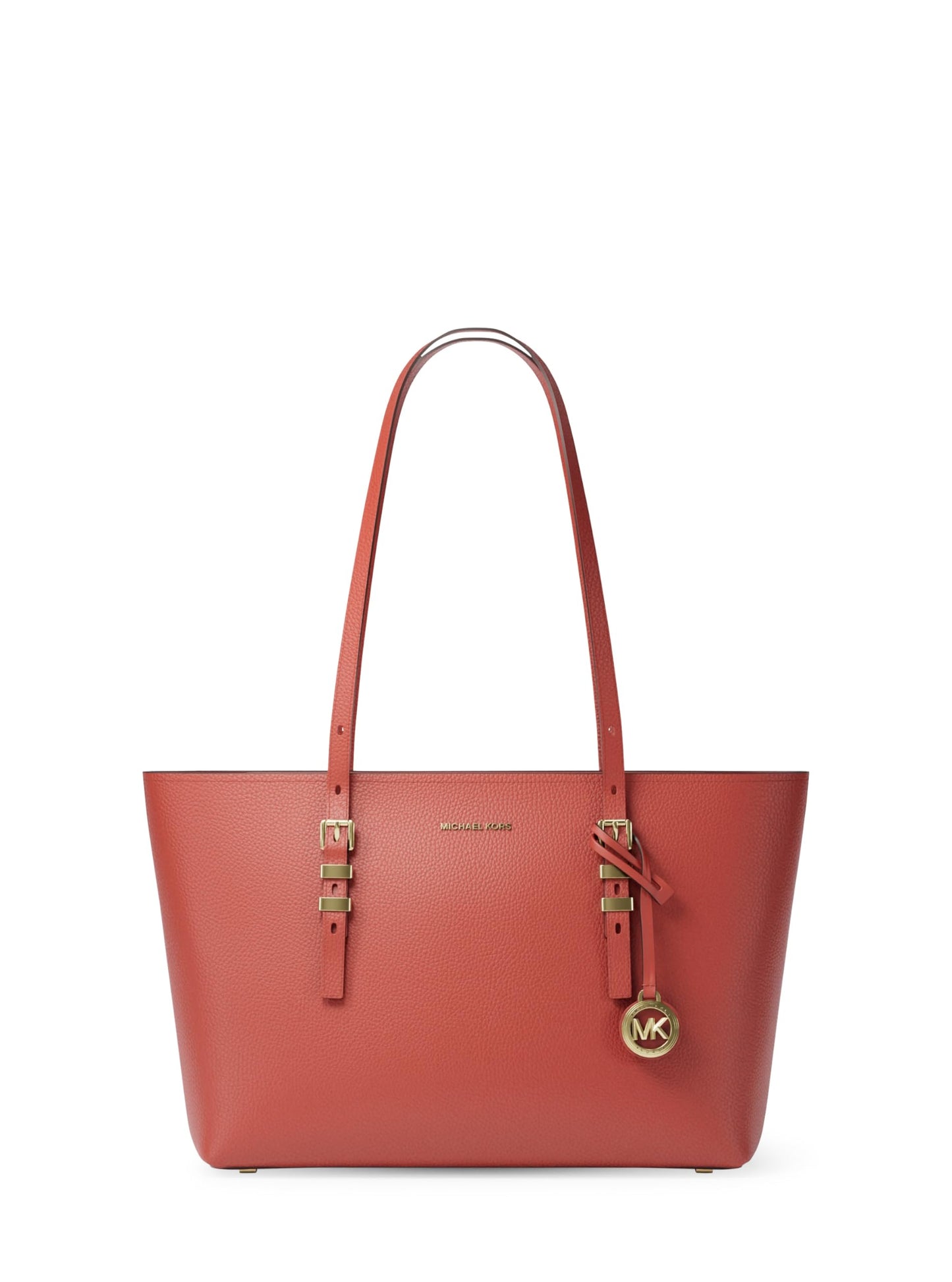 Michael Kors Quinn Medium Tote, Gold-Tone Hardware/Pebble Leather/Crimson