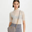 Tory Burch Kira Chevron Small Camera Bag, Gray Heron
