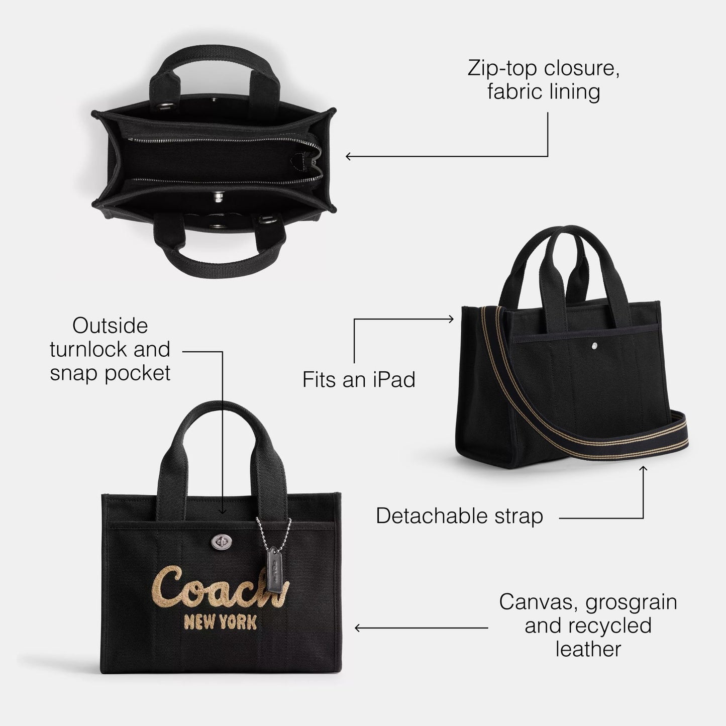 COACH Womens Cargo Tote Handbag