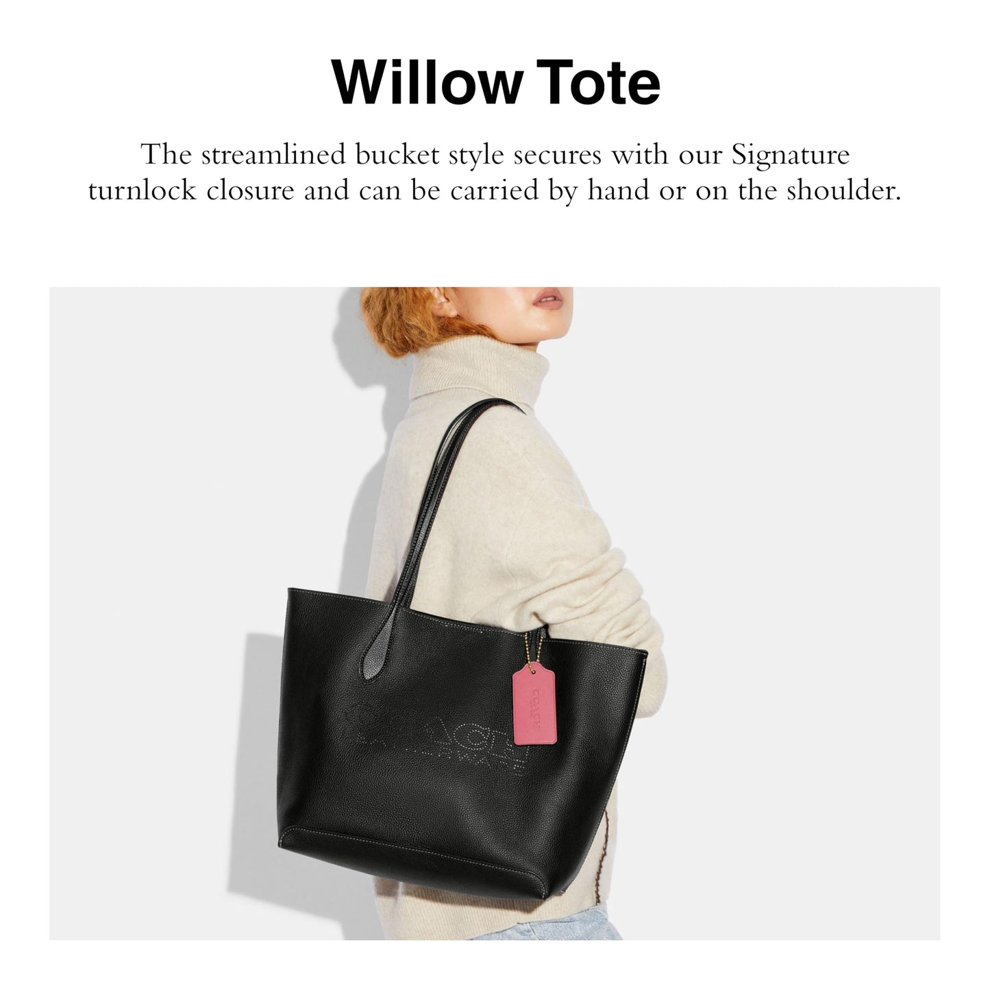 Coach Women's Willow Tote Bag, Black, One Size