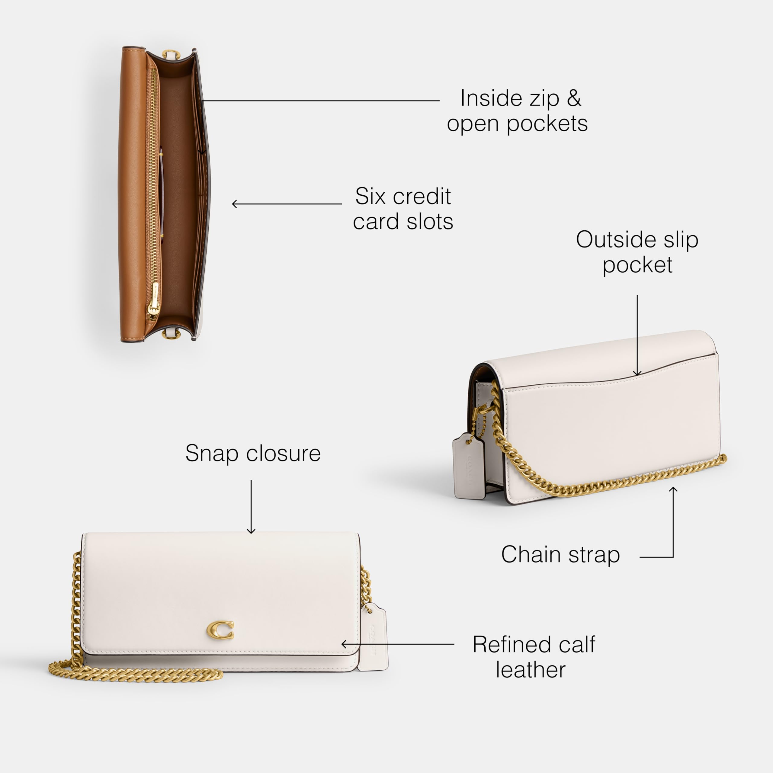 COACH Women's Essential Long Wallet On Chain Handbag