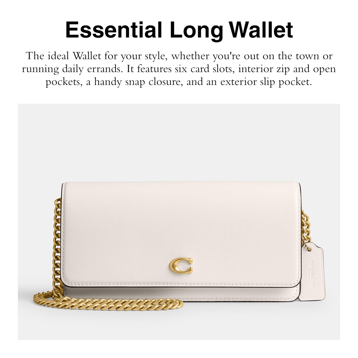 COACH Women's Essential Long Wallet On Chain Handbag