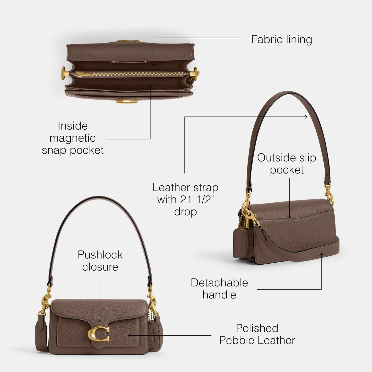 COACH Women's Tabby Shoulder Bag 20 Handbag (Nut Brown)