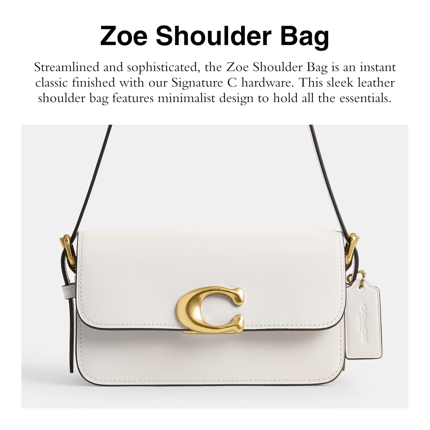 COACH Womens Zoe Shoulder Bag Handbag