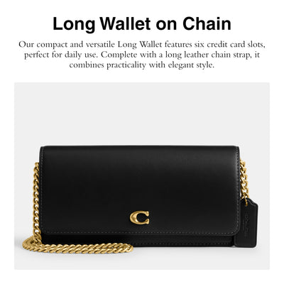 COACH Womens Essential Long Wallet On Chain Handbag