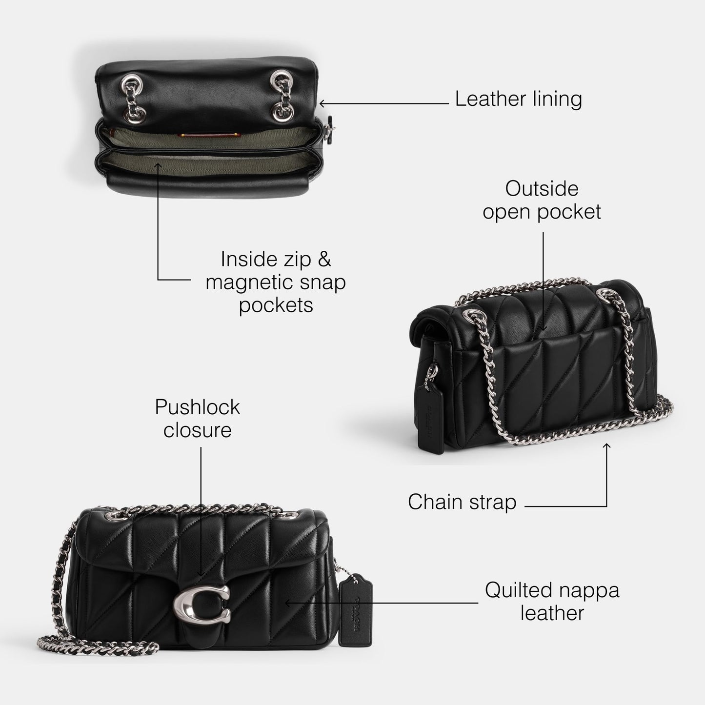 COACH Women's Tabby Shoulder Bag 20 Handbag (Black)