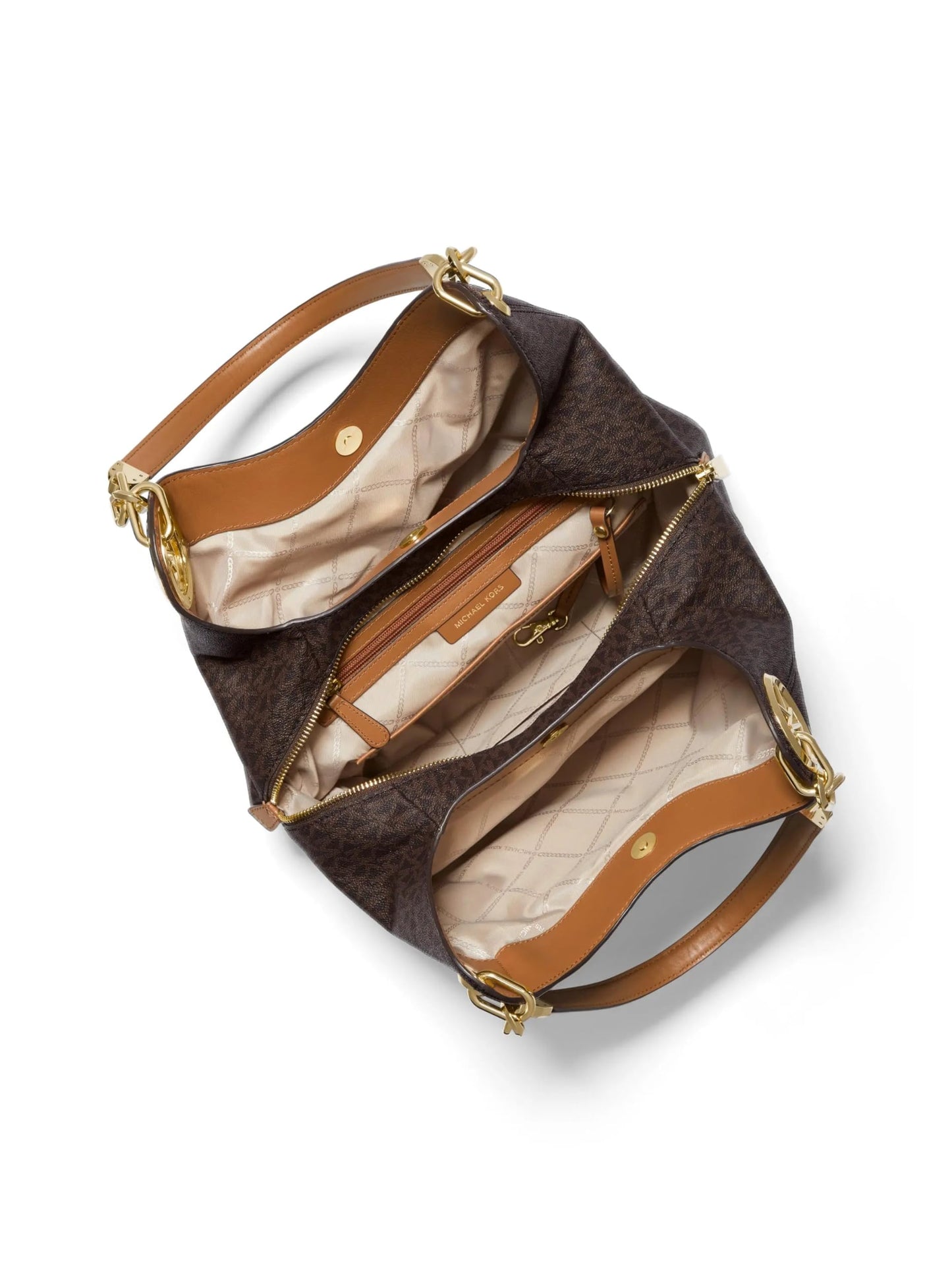 Michael Kors Large Lillie Shoulder Bag in Logo Canvas