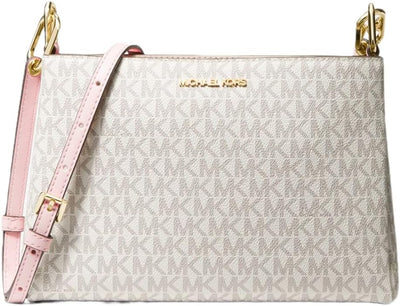 Michael Kors Trisha Leather Medium Triple Compartment Crossbody (Blush)
