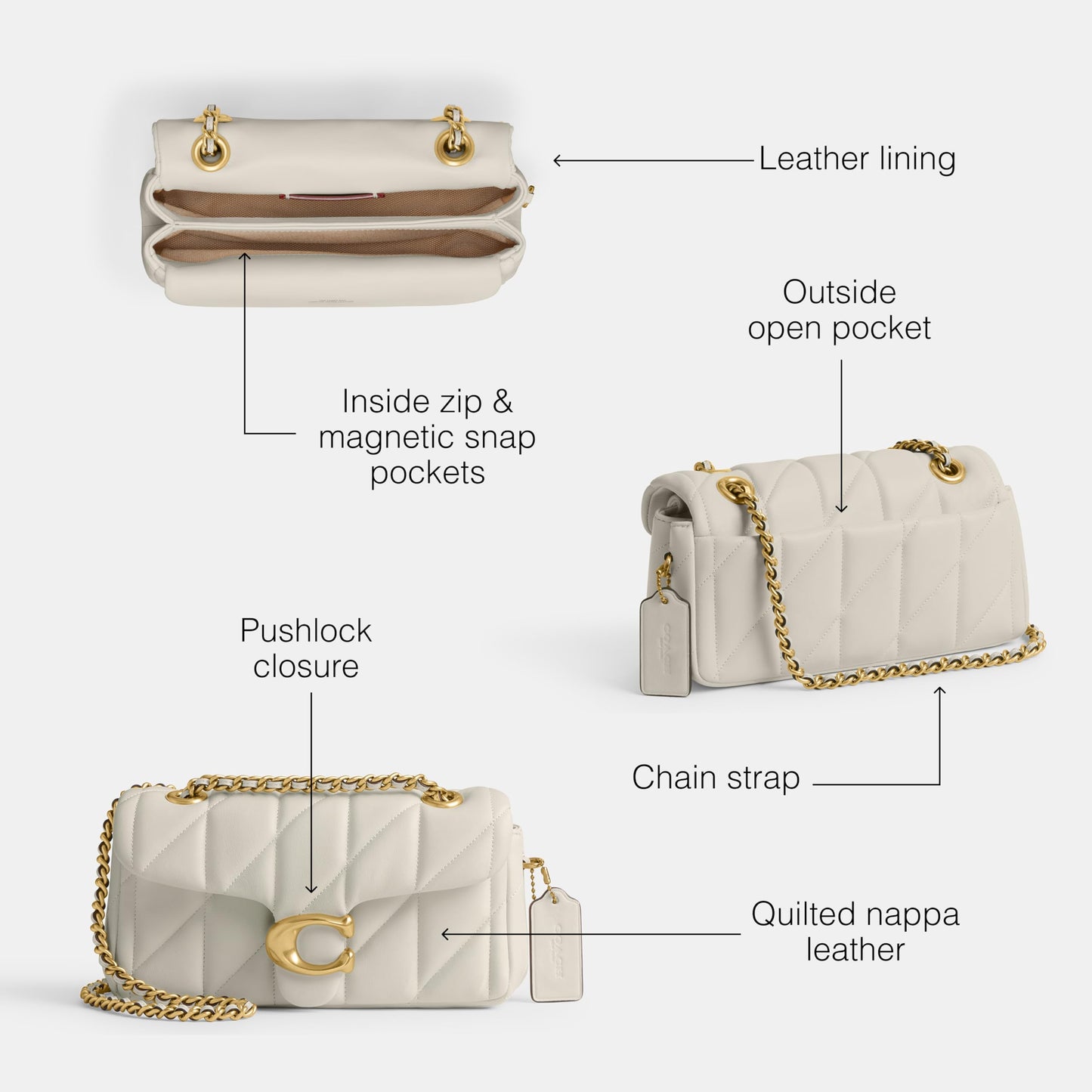 Coach Womens Quilted Tabby Shoulder Handbag