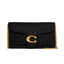 COACH polished pebble tabby chain clutch CE772B4BK b4/black, One Size