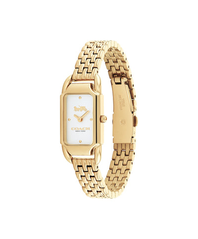 Coach Women's Silver White Dial Ionic Plated Thin Gold 1 Steel Watch - 14504036