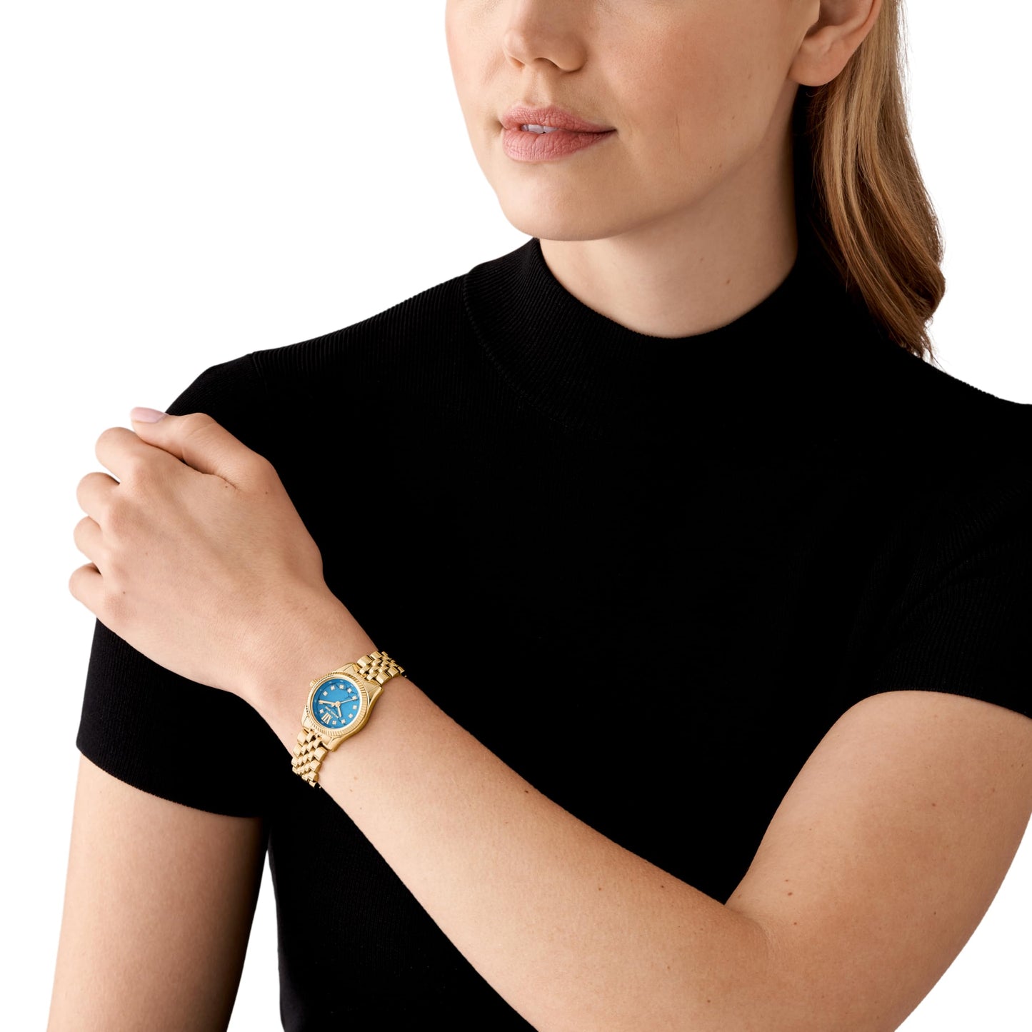 Michael Kors Lexington Three-Hand Gold-Tone Stainless Steel Women's Watch (Model: MK4813)