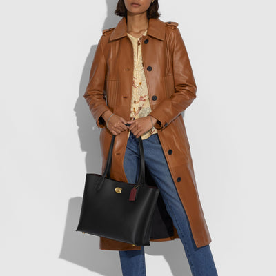 Coach Women's Willow Tote Bag, Black, One Size