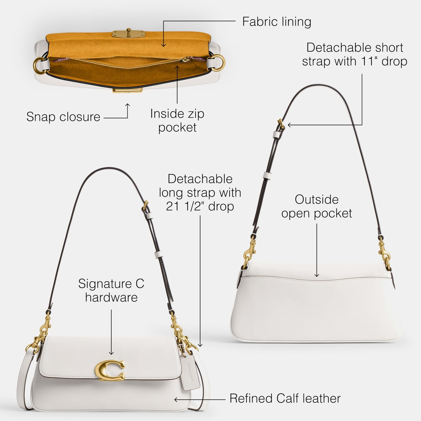 Coach Womens Jet Shoulder Bag Shoulder