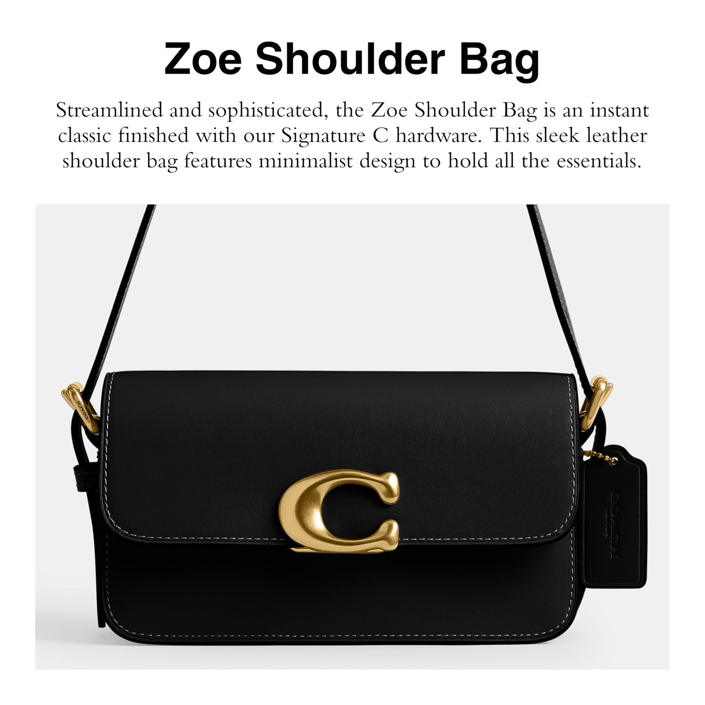 COACH Womens Zoe Shoulder Bag Handbag