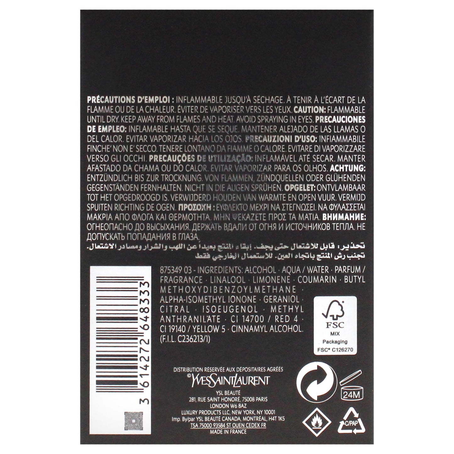 Yves Saint Laurent La Nuit De L`Homme Eau de Parfum For Men, 100 ml