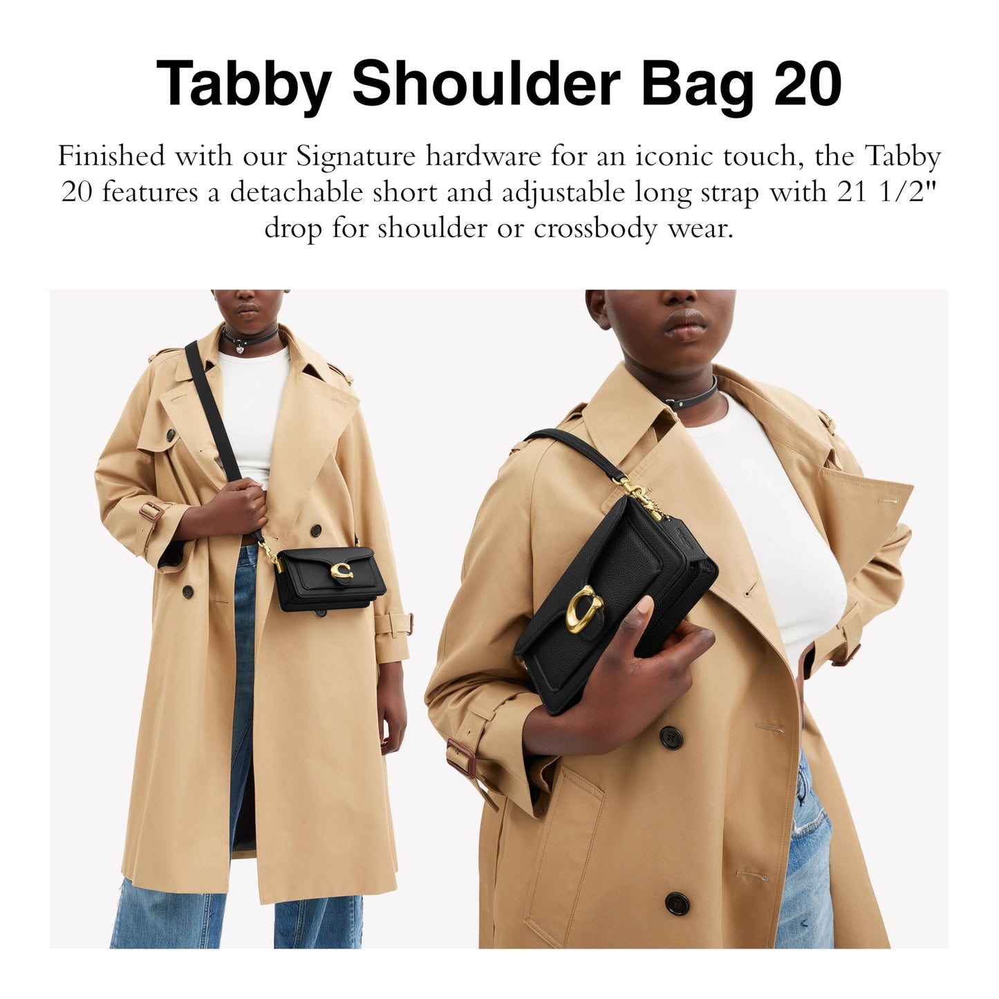 COACH Women's Tabby Shoulder Bag 20 Handbag (Jet Black)