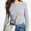 Michael Kors Trisha Leather Medium Triple Compartment Crossbody (Blush)