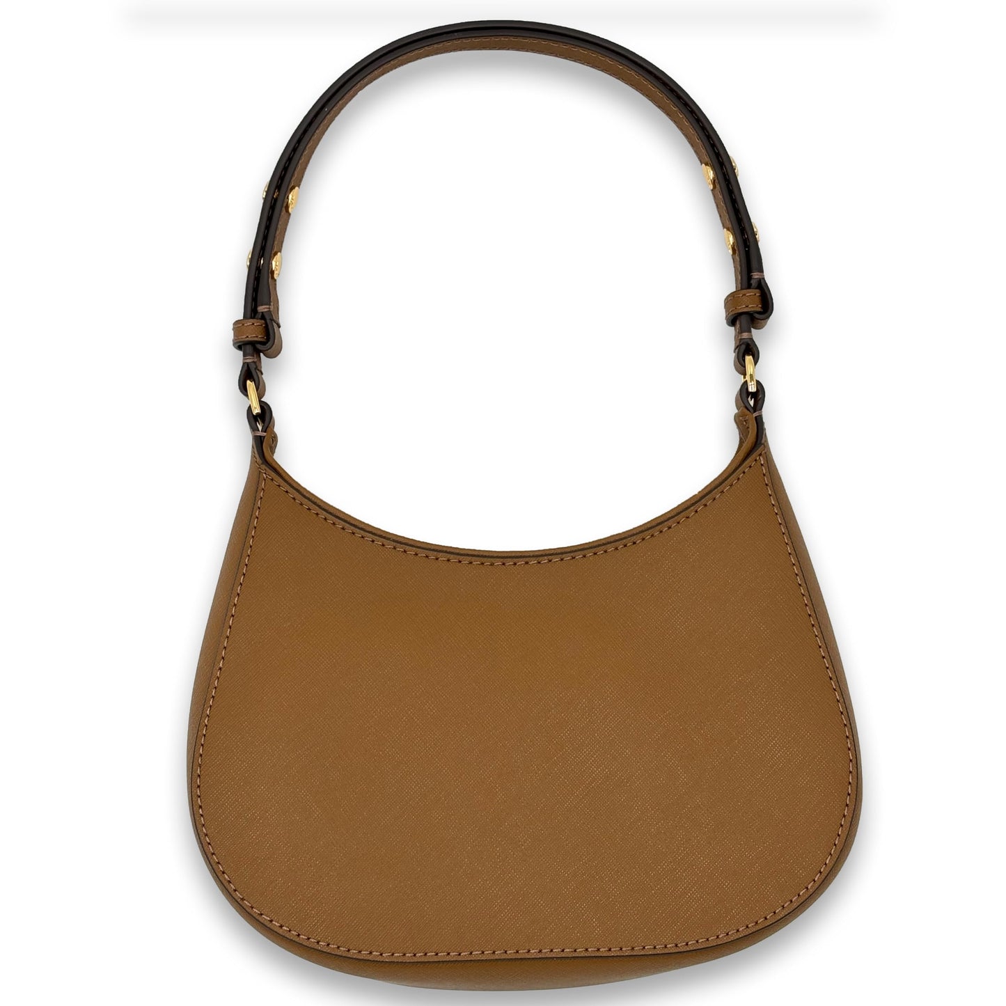 Tory Burch 150258 Emerson Moose Brown Saffiano Leather With Gold Hardware Women's Shoulder Bag, Brown, One Size, Brown, One Size