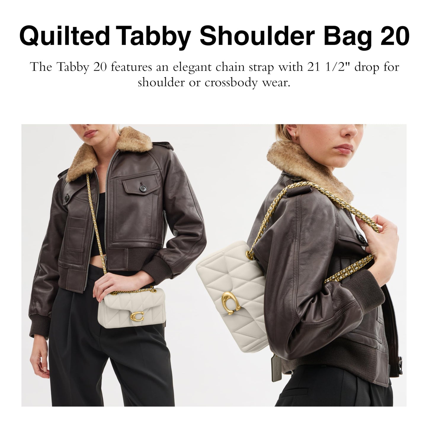 Coach Womens Quilted Tabby Shoulder Handbag