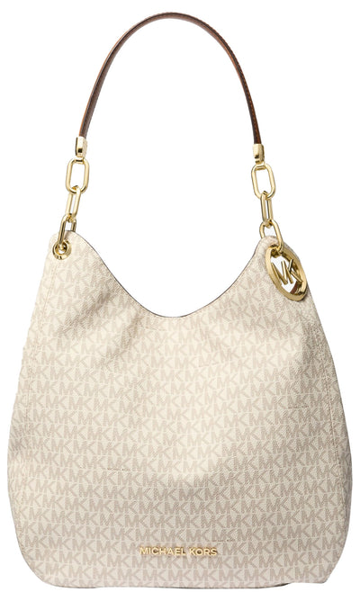 Michael Kors Large Mina Logo Shoulder Bag in Coated-canvas