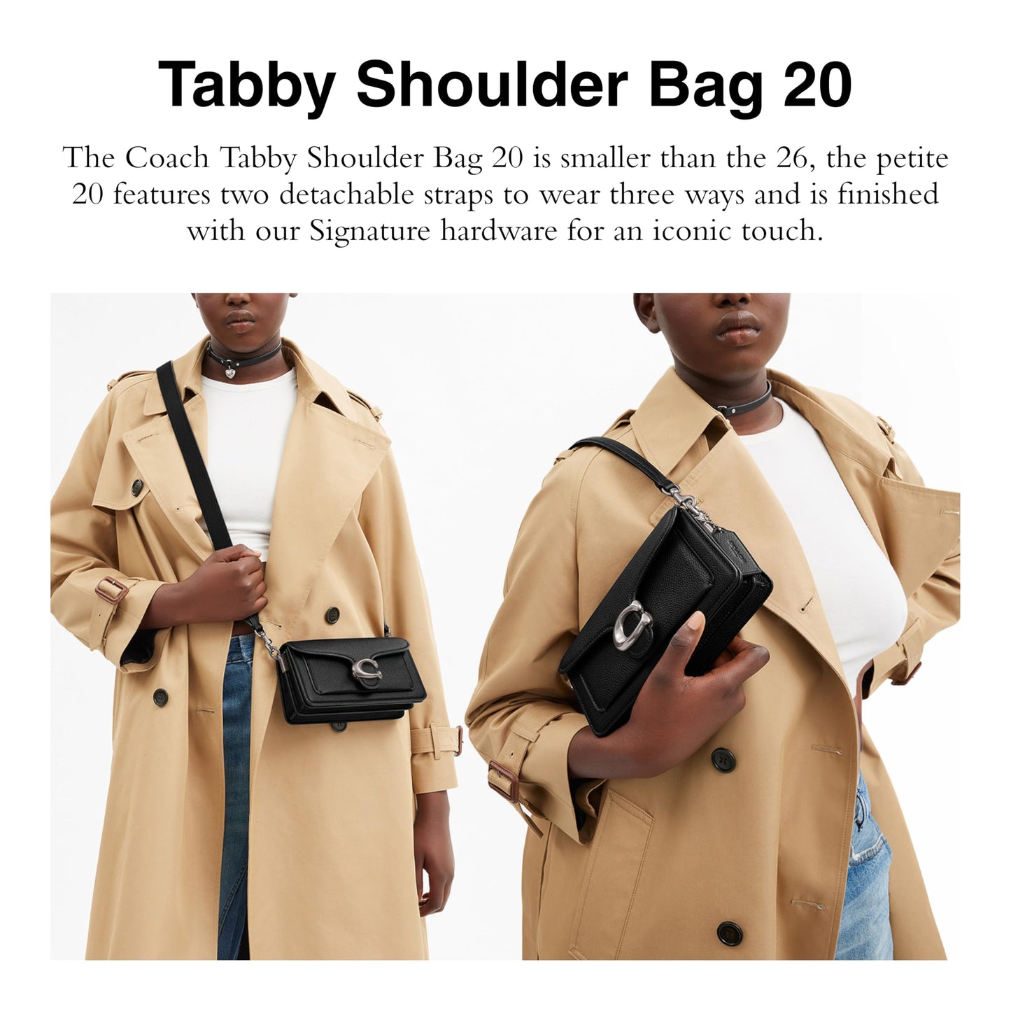 COACH Women's Tabby Shoulder Bag 20 Handbag (Pitch Black)