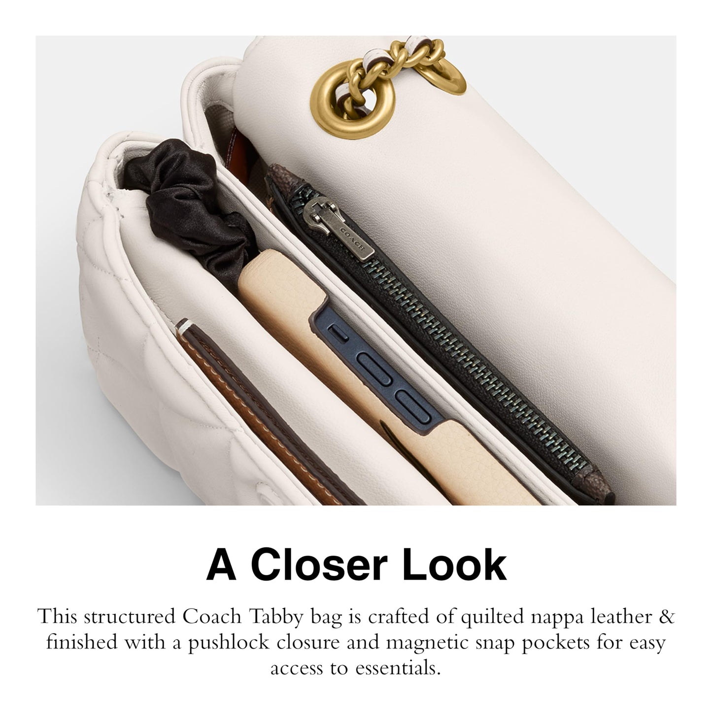 Coach Womens Quilted Tabby Shoulder Handbag