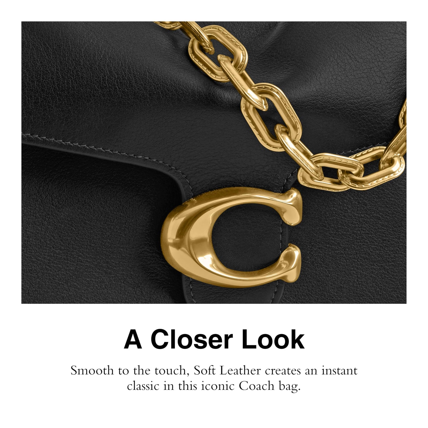 COACH Womens Tabby Shoulder Bag With Chain Handbag