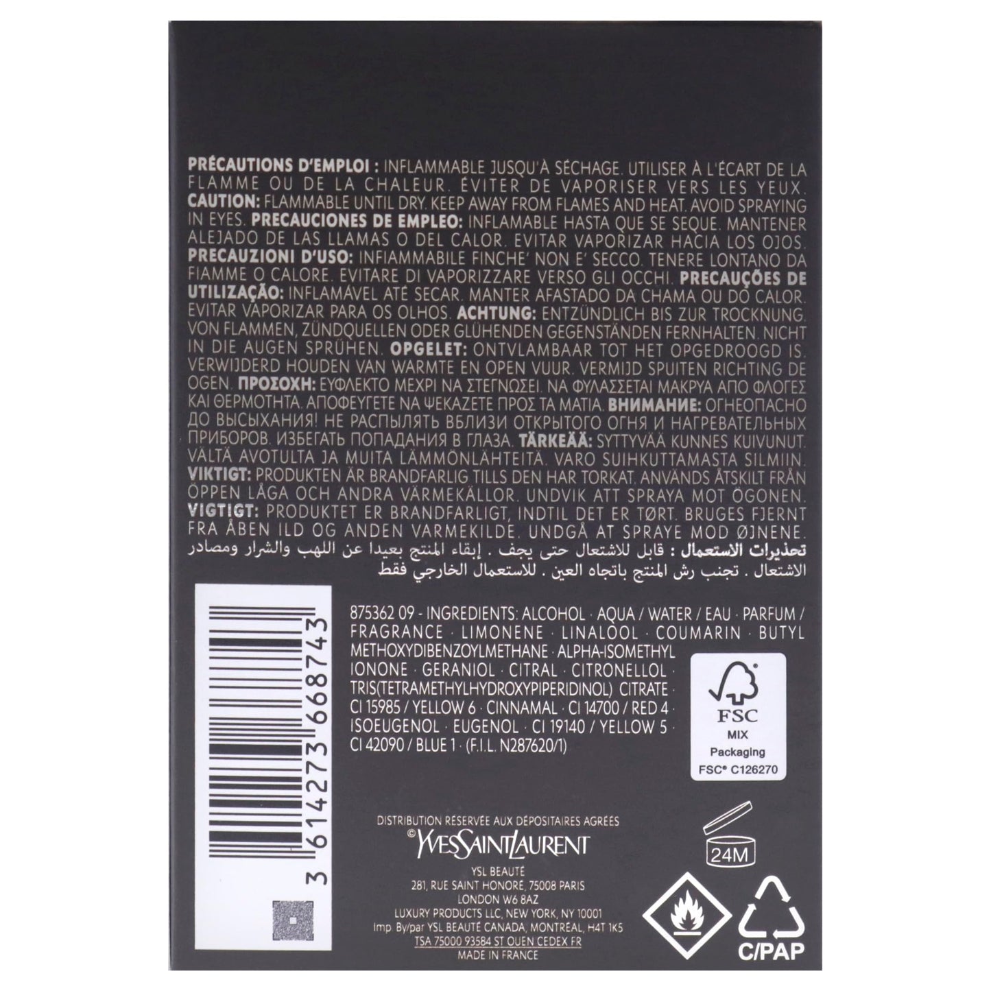 Yves Saint Laurent L´Homme Eau De Parfum 100ml