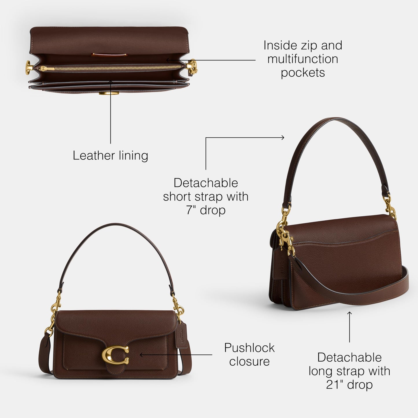 COACH Women's Tabby Shoulder Bag 26 Handbag (Maple)