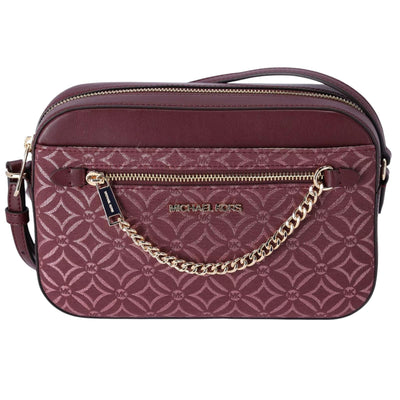 Michael Kors Womens Crossbody Handbag - (Metallic Logo Jacquard)