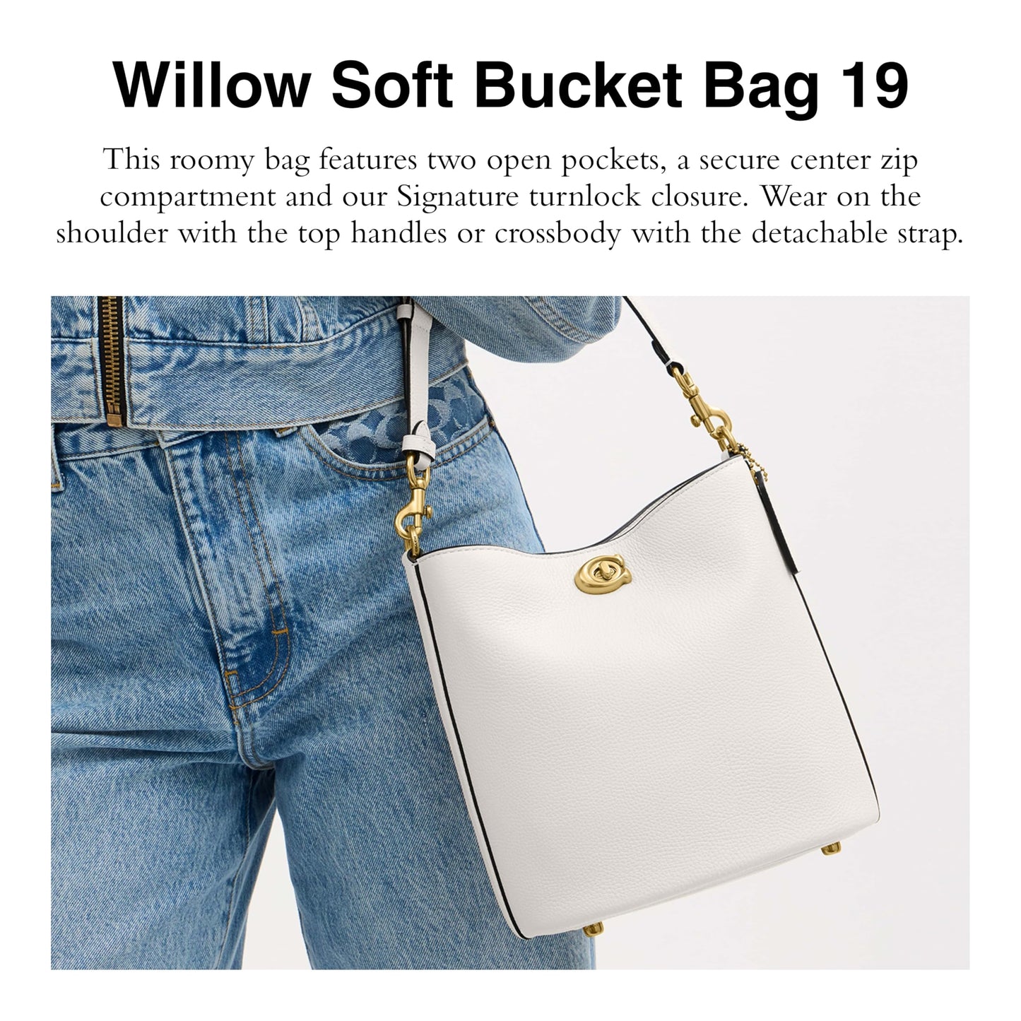 COACH Womens Willow Soft Bucket Bag Handbag