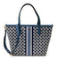 Tory Burch Women's Geo Logo Mini Top Zip Tote (Navy Geo Logo With Stripe)