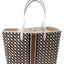Tory Burch Large Canvas Geo Logo Tote Bag, Ivory Neutral, Large