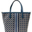Tory Burch Women's Geo Logo Mini Top Zip Tote (Navy Geo Logo With Stripe)