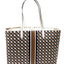Tory Burch Large Canvas Geo Logo Tote Bag, Ivory Neutral, Large