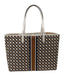 Tory Burch Large Canvas Geo Logo Tote Bag, Ivory Neutral, Large