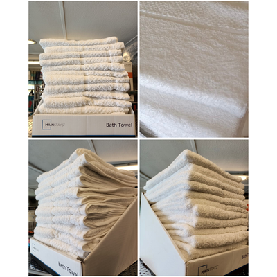 100% Cotton Towel Mainstays White (61x111cm) 1 Towel