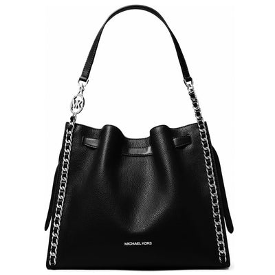 Michael Kors Mina Large Chain Shoulder Bag (Black)