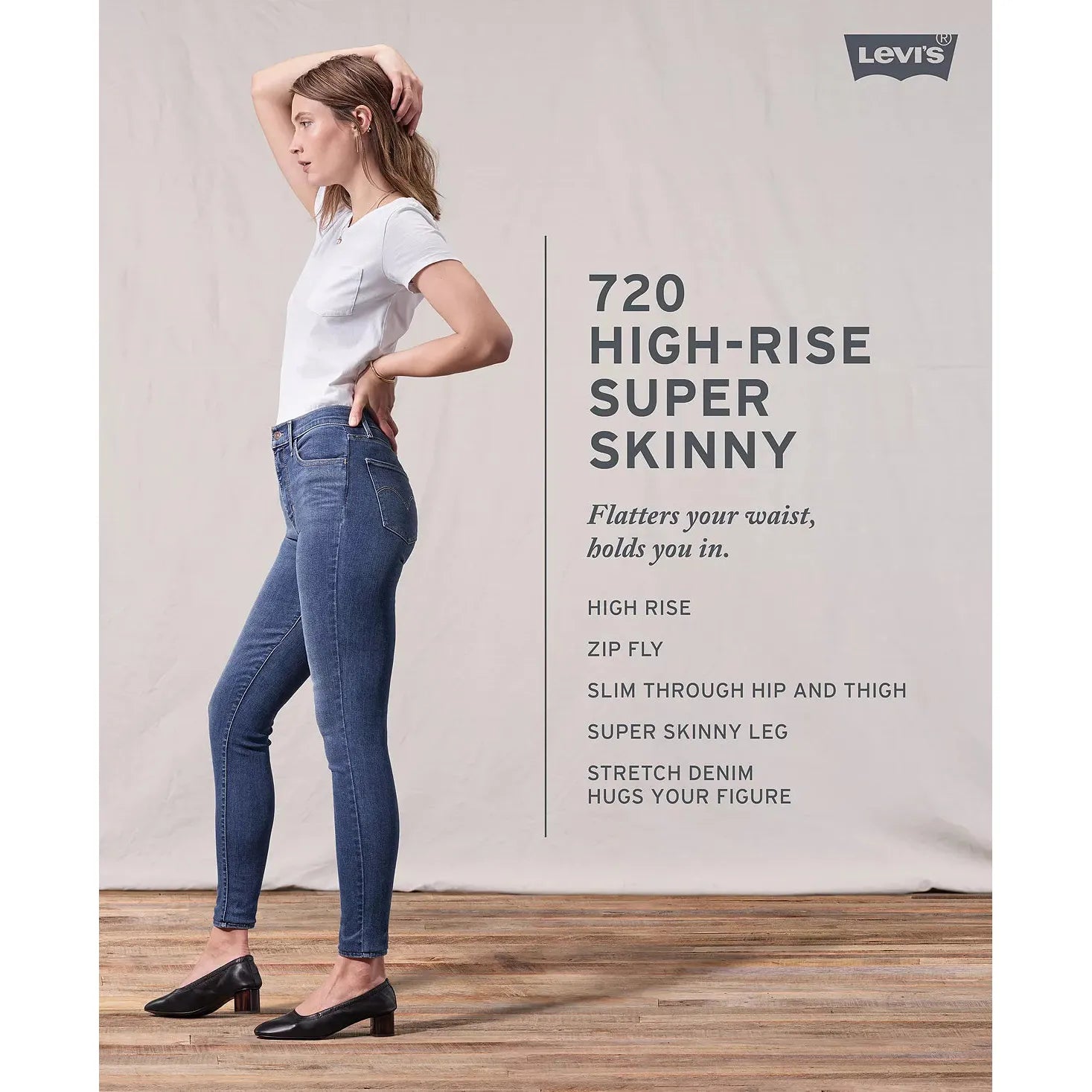 Levis Womens 720 High Rise Super Skinny Jeans Red Size 24R Brandat Outlet