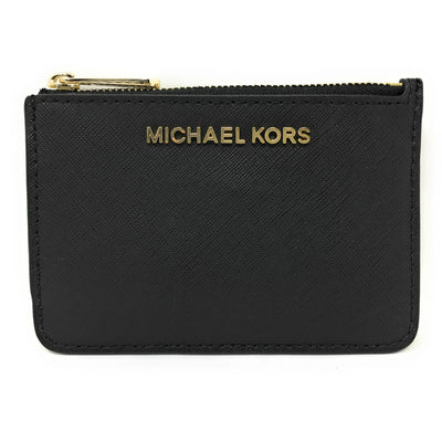 Michael Kors Jet Set Travel Small Saffiano Leather Coin Pouch (Black)