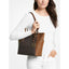 Michael Kors Charlotte Large Logo and Leather Top-Zip Tote Bag (Brown)