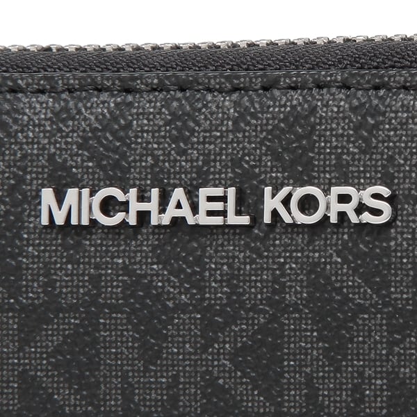 Michael Kors Jet Set Travel Continental Zip Wallet Wristlet (Black/Logo)