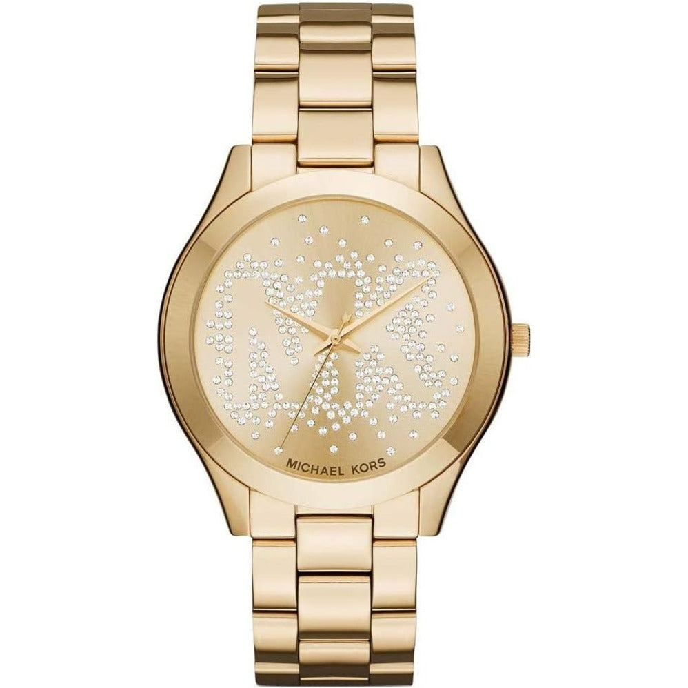 Michael Kors Women's Watch - Slim Runway Logo Gold (MK3590)