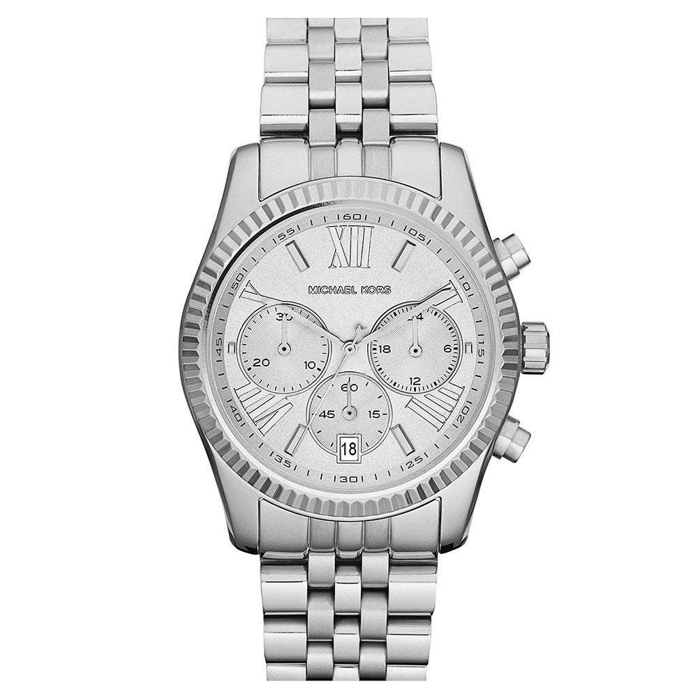 Michael Kors Women's Watch - Vintage Classic Lexington Quartz Stainless Steel Silver Dial 38mm (MK5555)