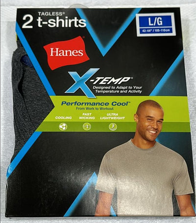 Hanes Men's X-Temp Performance Cool Crew T-Shirts, 2 Pack (Gray)