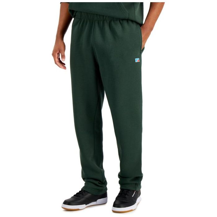 Russell Athletic Mens Open Bottom Fleece Pants, Green, Size: S