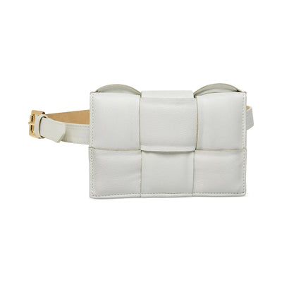 Steve Madden Women’s Woven Belt Bag, White